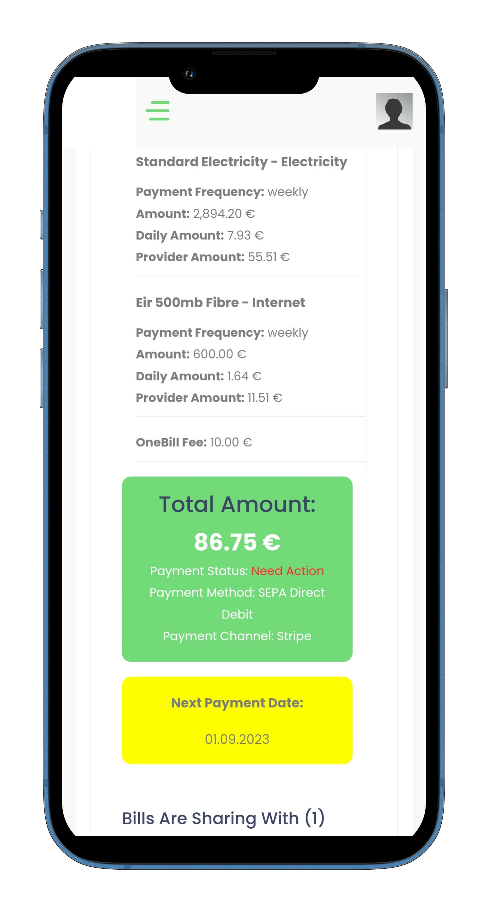 managing multiple bills with OneBill